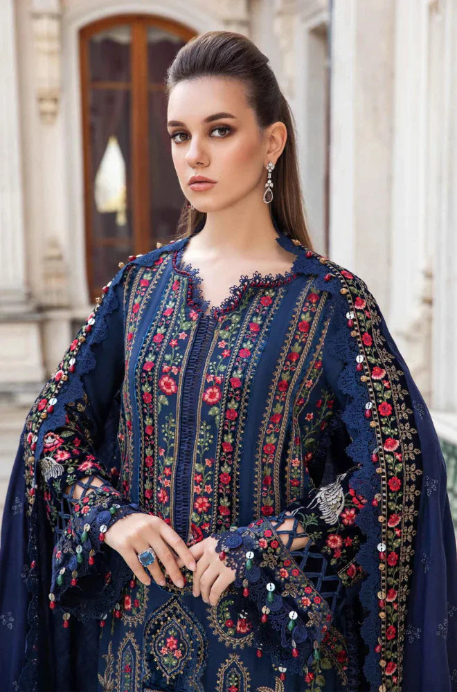 Maria.B- Winter 3PC Dhanak Embroidered Suit - VL1182