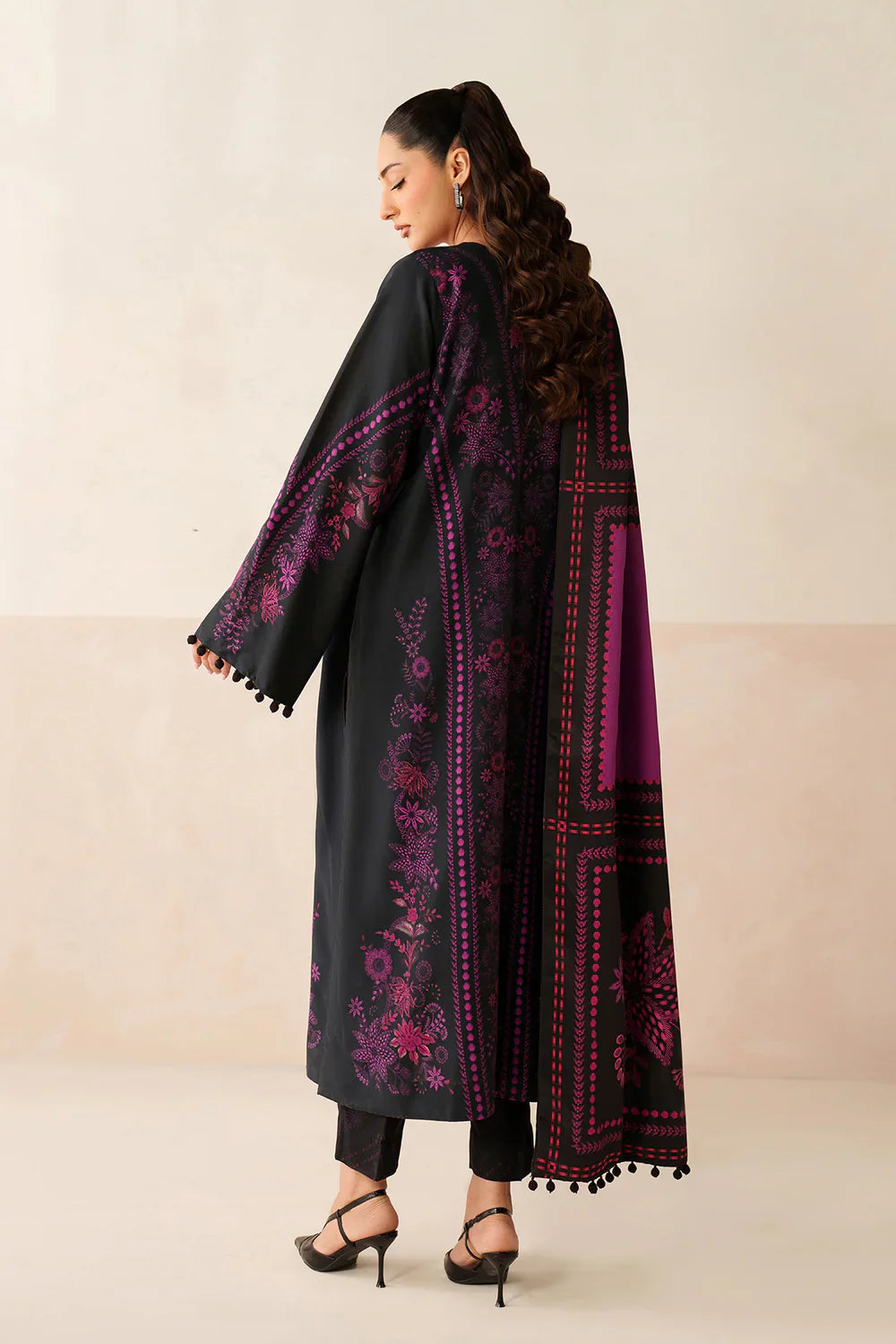 Asim Jofa - Winter 3PC Karandi Digital Print Dress - VL1232