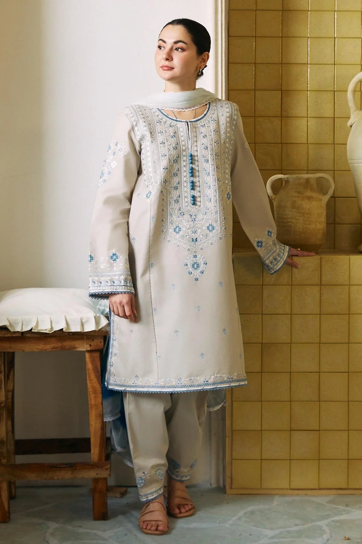 ZaraShahJahan - 3PC LAWN EMBROIDERED SHIRT WITH CHIFFON PRINTED DUPATTA VL1314