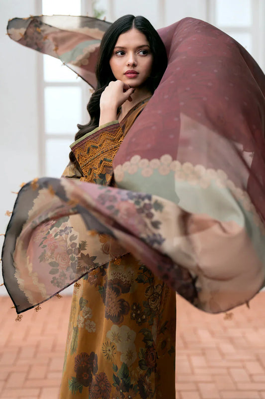 3 Piece Unstitched Swiss Lawn Suit ( Printed Monar Dupatta ) VL893
