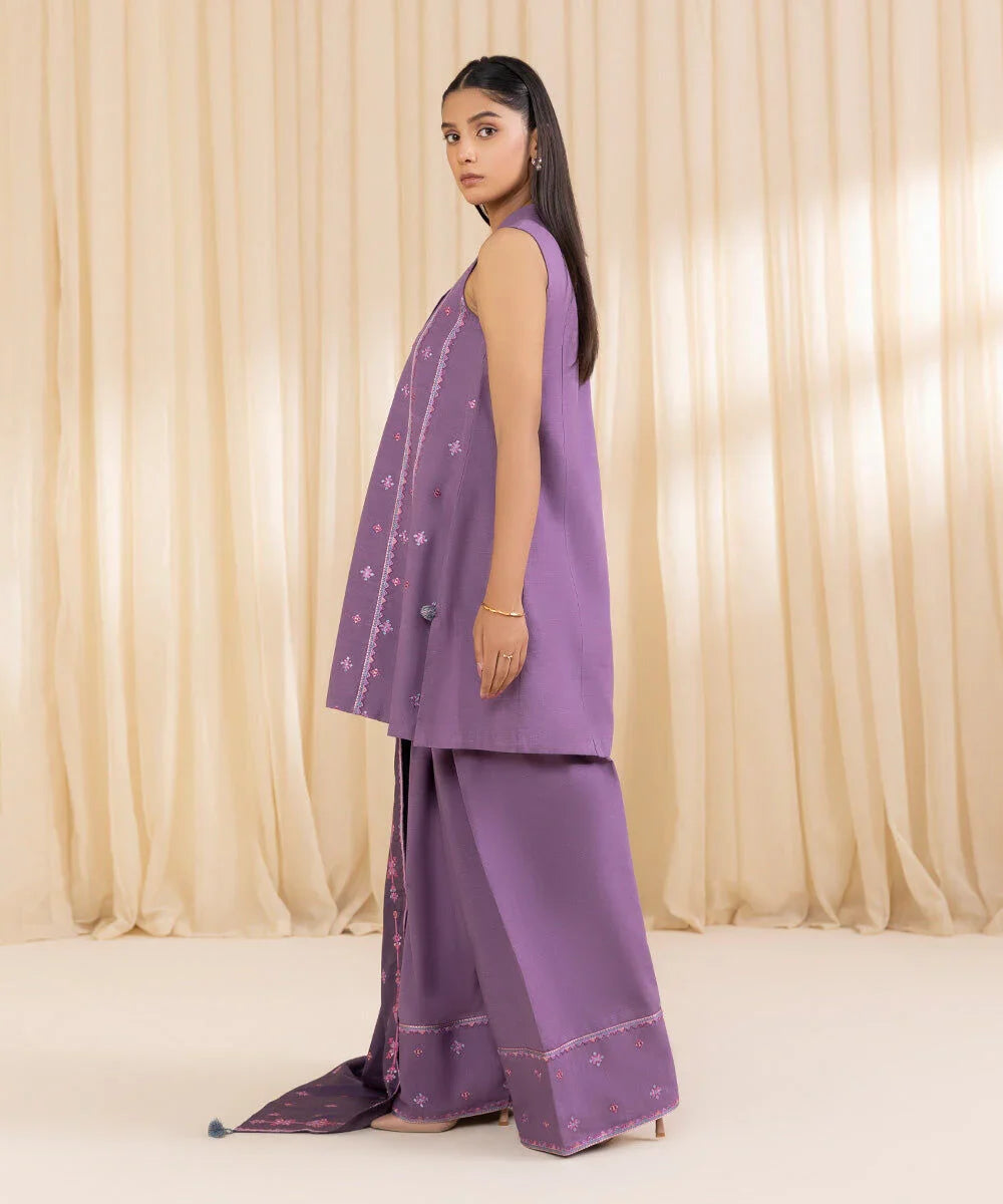 Sapphire - Winter 3PC Dhanak Embroidered Suit - VL1246