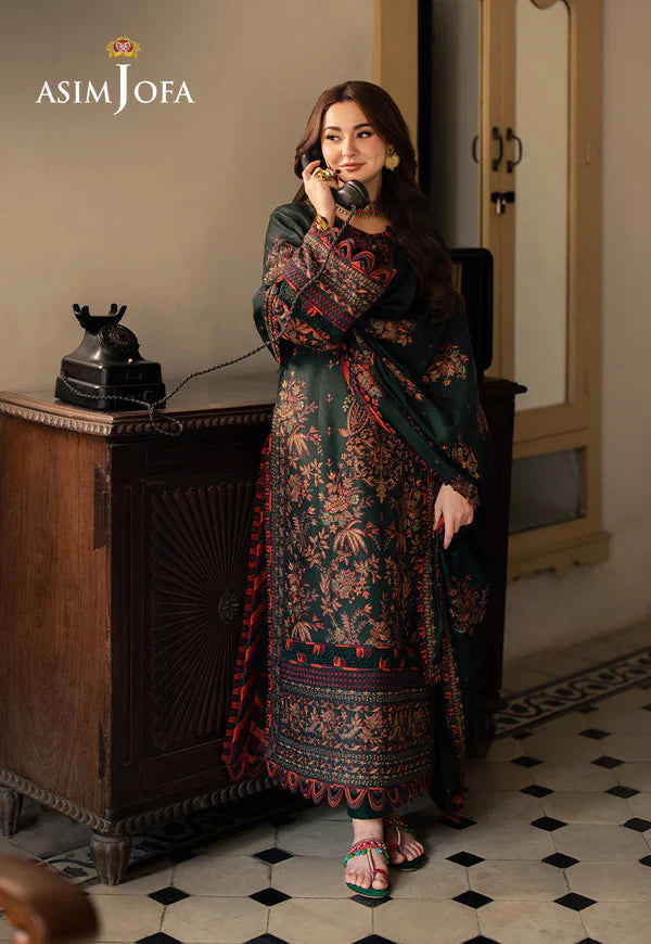 Asim Jofa, unstitched 3 piece Lawn sequence embroidered suit - VL1248