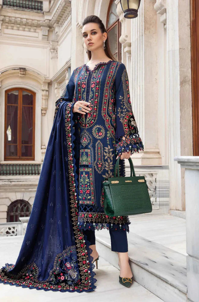 Maria.B- Winter 3PC Dhanak Embroidered Suit - VL1182