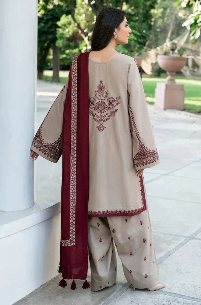 Baroque - 3PC Dhanak Embroidered Suit - VL912
