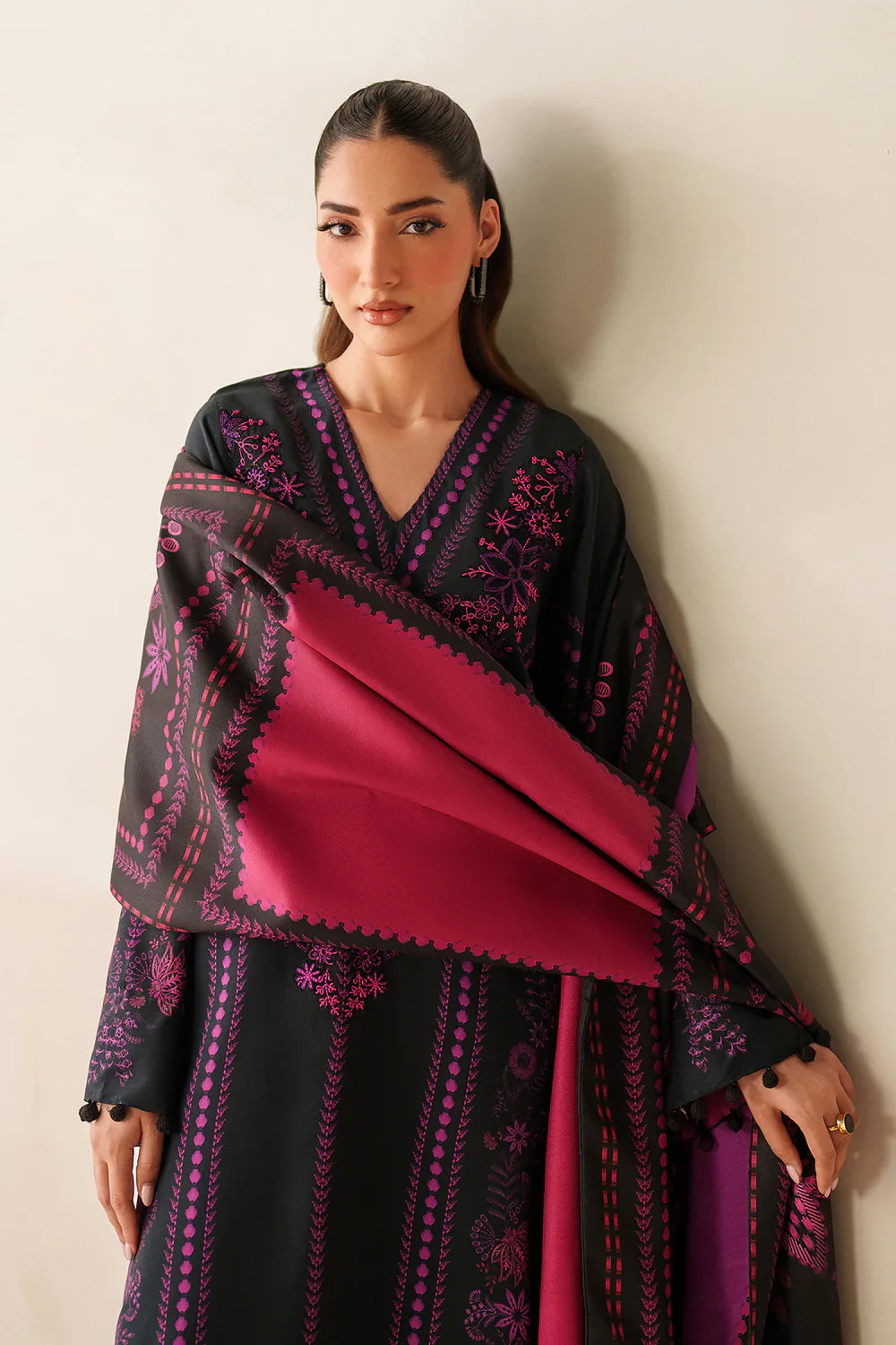 Asim Jofa - Winter 3PC Karandi Digital Print Dress - VL1232