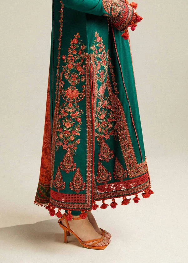 Hussain Rehar 3 Piece Embroidered Dhanak Suit - VL937