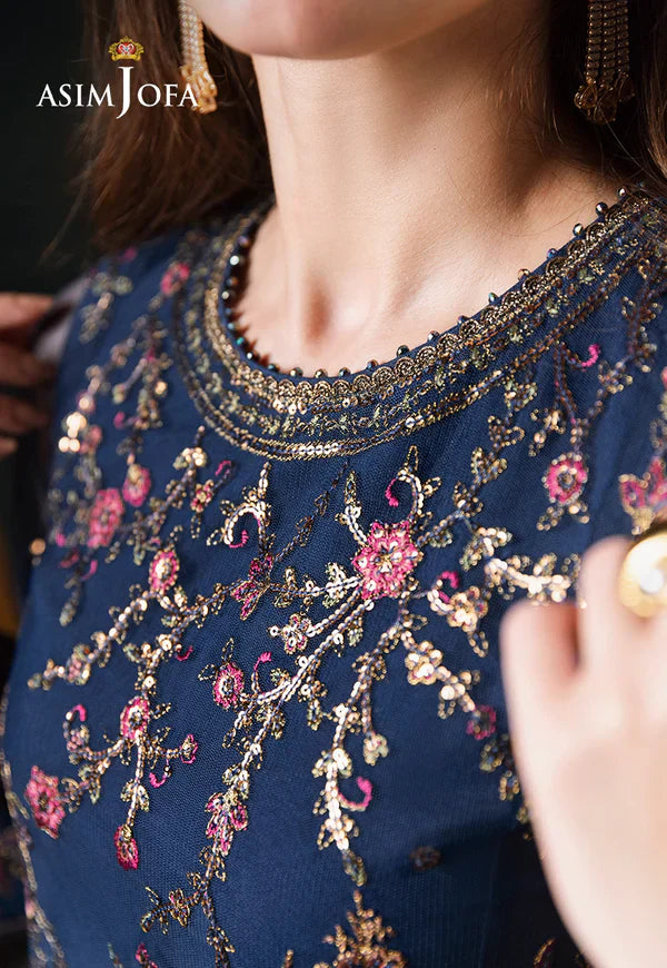 AsimJofa - Unstitched 3 piece Sequin embroidered Lawn suit - VL1303