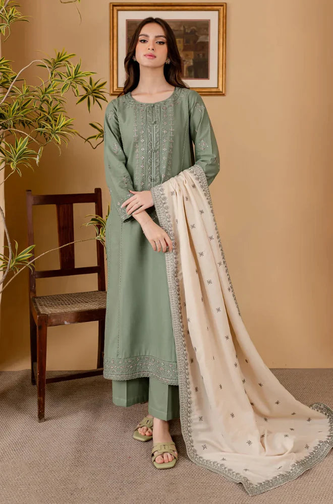 Sapphire - Winter 3PC Dhanak Embroidered Suit - VL1111