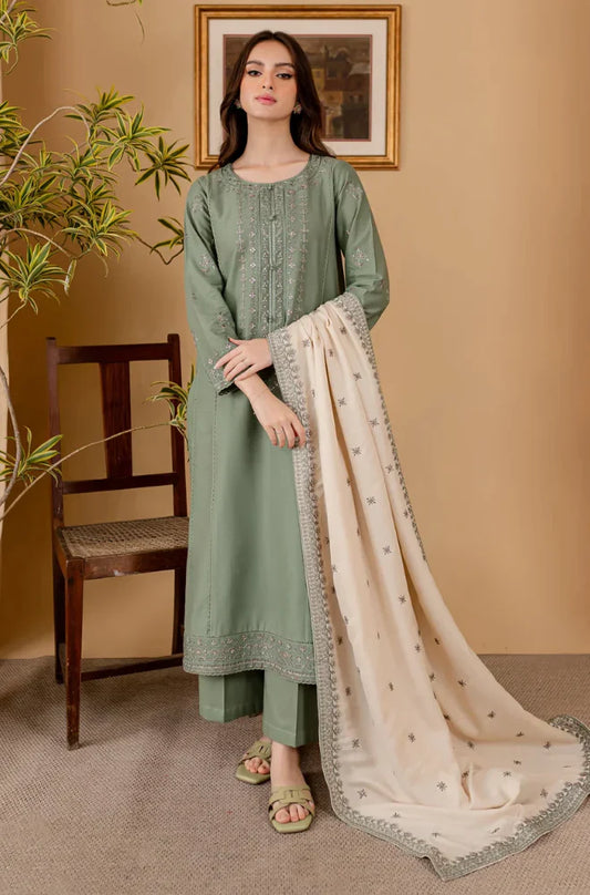 Sapphire - Winter 3PC Dhanak Embroidered Suit - VL1111