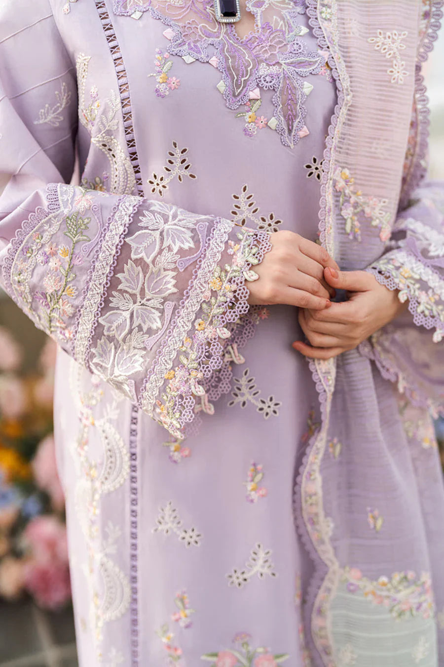 Qalamkar - Summer 3PC Lawn ChickenKari Embroidered Suit - VL1283