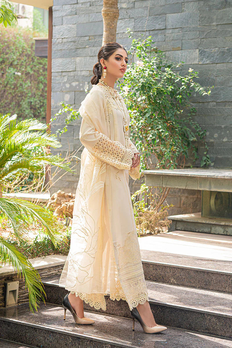 Chikenkari Qalamkar Embroidered Lawn Three Piece - VL1020
