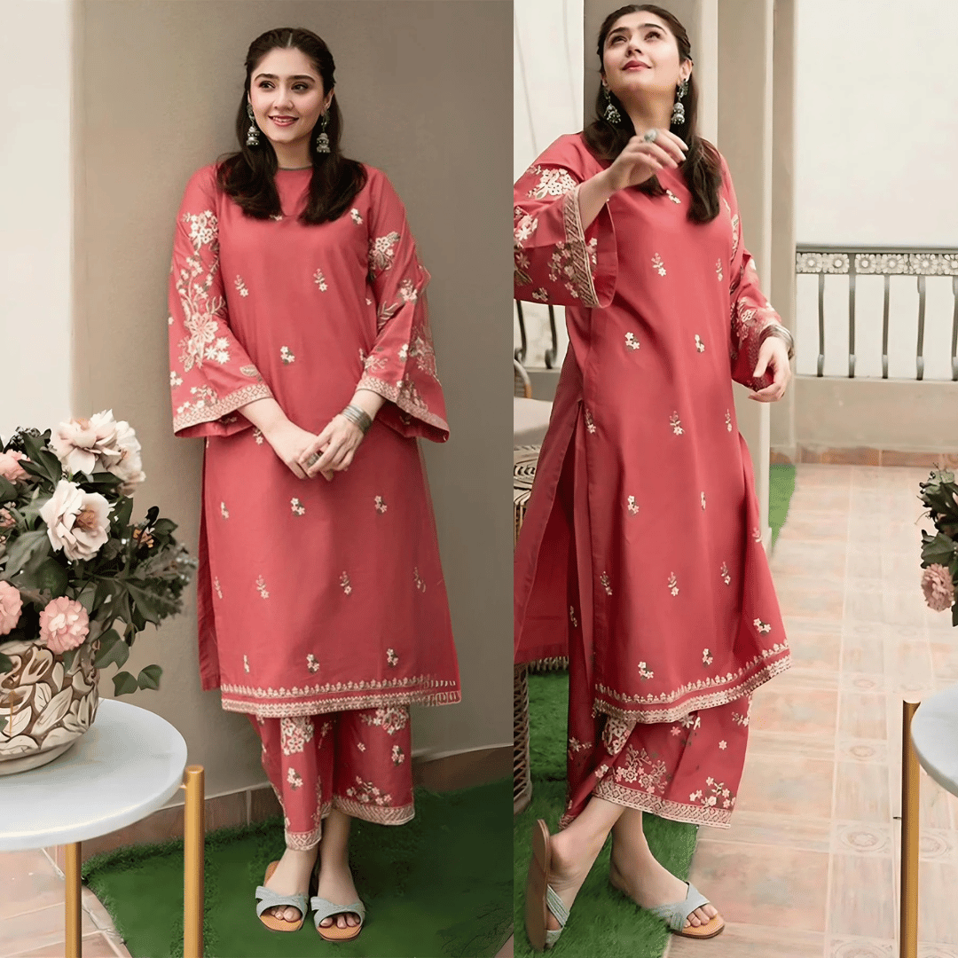 Zara shahjahan 2Pc Embroidered Lawn Suite With Fully Embroidered trouser VL923