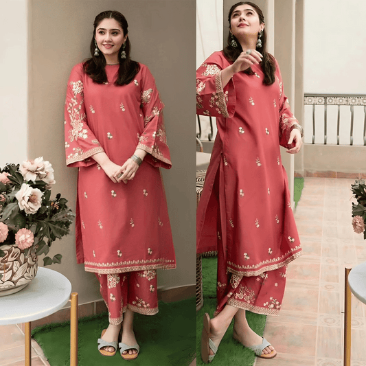 Zara shahjahan 2Pc Embroidered Lawn Suite With Fully Embroidered trouser VL923