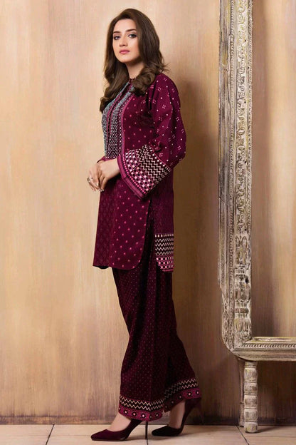 Lajwanti 2Pc Embroidered Lawn Suite With Fully Embroidered trouser & Patches. VL415