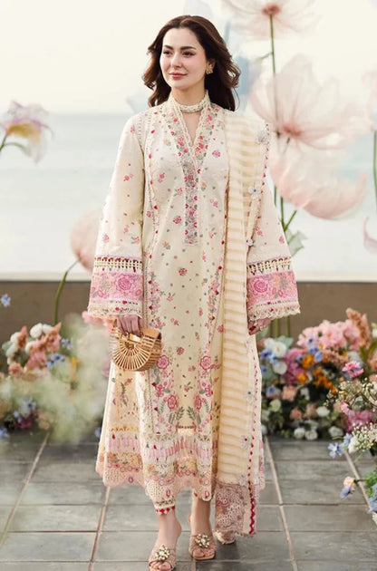 Qalamkaar 3PC Unstitched Lawn Embroidered ChickenKari - VL1297