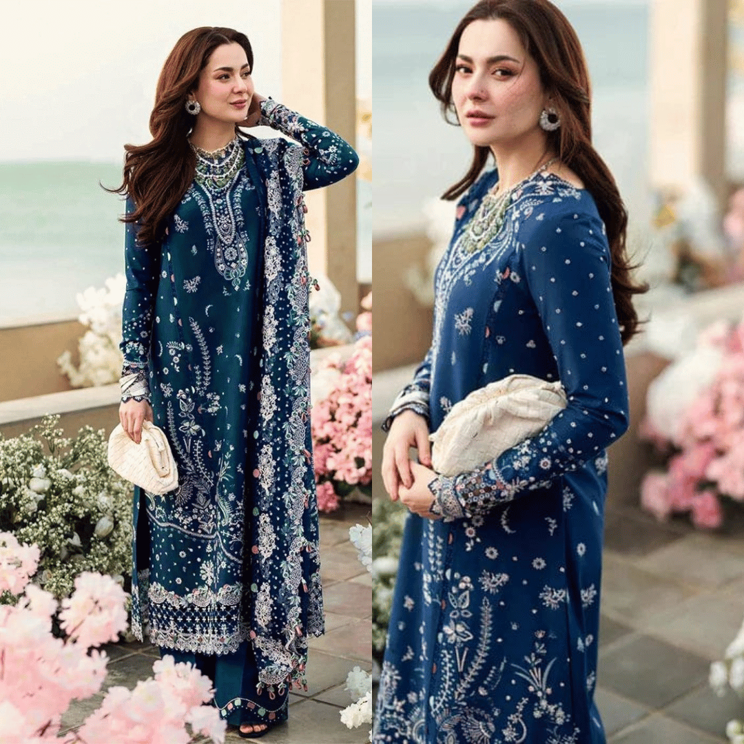 QALAMKAR Dhanak Full Embroidered Chikankari 3PC Suite - VL1115