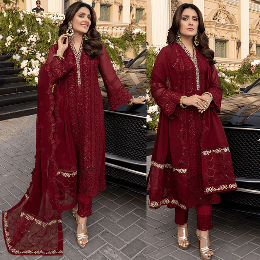 SUMMER 3 Piece Unstitched Heavy Embroidered Lawn Suit - VL1295