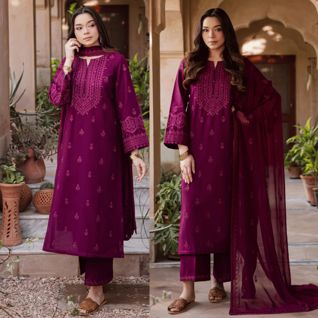 Batik - Summer 3PC Lawn Embroidered Suit - VL1299