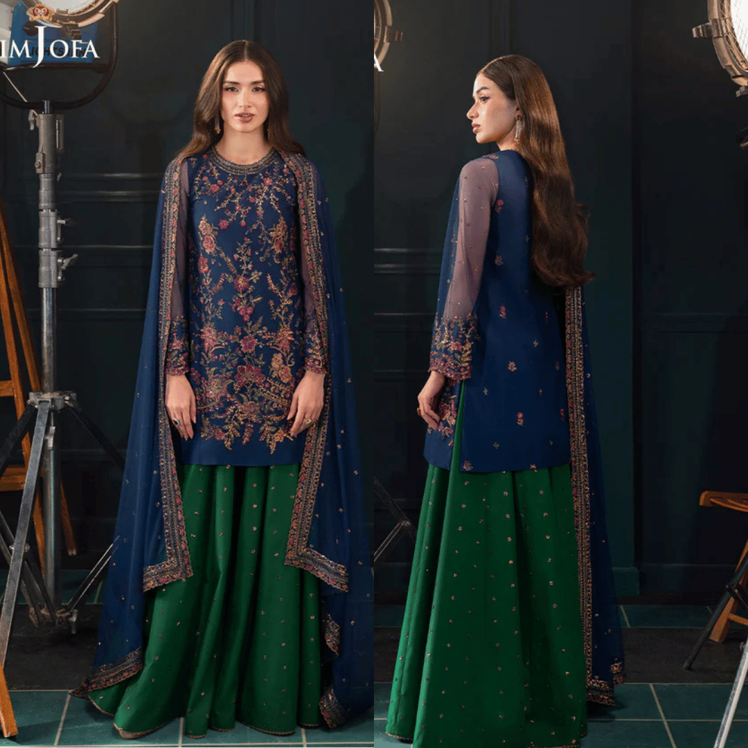 AsimJofa - Unstitched 3 piece Sequin embroidered Lawn suit - VL1303