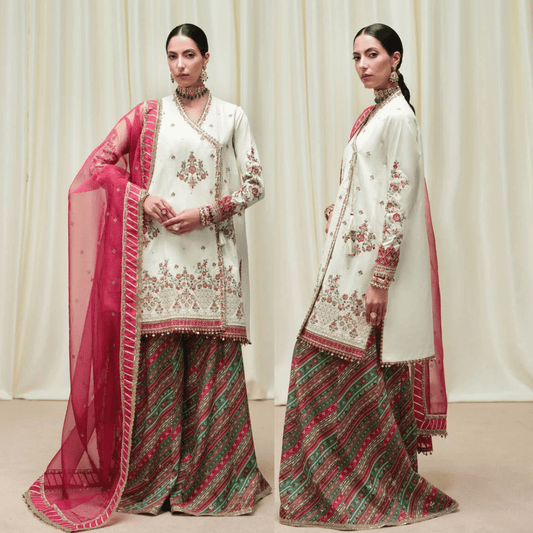 AsimJofa - Unstitched 3 piece Sequin embroidered Lawn suit - VL1304