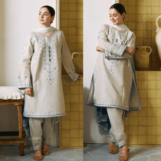 ZaraShahJahan - 3PC LAWN EMBROIDERED SHIRT WITH CHIFFON PRINTED DUPATTA VL1314