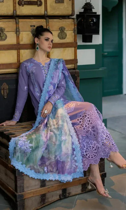 Mushaq - 3PC Chickan Kari Embroidered Dhanak Suit. VL908