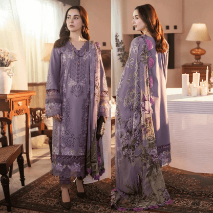 Jade - 3PC Dhanak Chickenkari Embroidered Suit - VL933