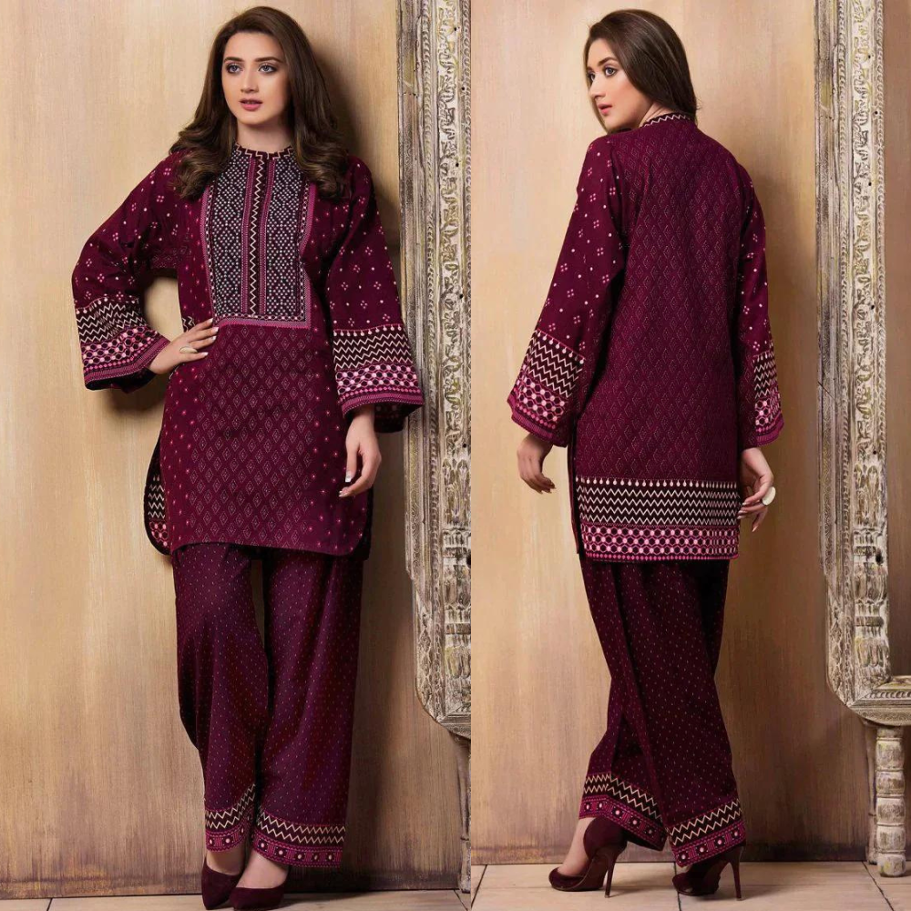 Lajwanti 2Pc Embroidered Lawn Suite With Fully Embroidered trouser & Patches. VL415