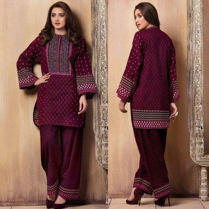 Lajwanti 2Pc Embroidered Lawn Suite With Fully Embroidered trouser & Patches. VL415
