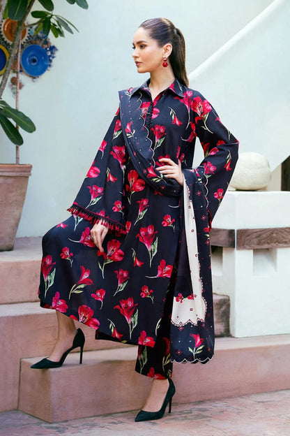 Asim Jofa - Winter 3PC Karandi Digital Print Dress - VL1271