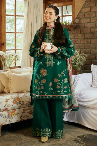 3PC LAWN EMBROIDERED SHIRT WITH MONAR PRINTED DUPATTA VL880