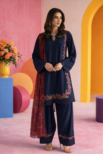 Sapphire - Summer 3PCs Embroidered Lawn Dress With Manaar Dupatta - VL1305