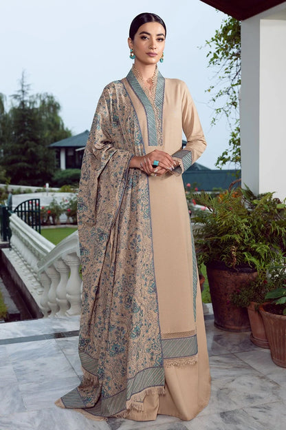 VL2095 Bareeze Unstitched 3pcs Embroidered Dhanak Suit with Heavy Embroidered dhanak Shawl
