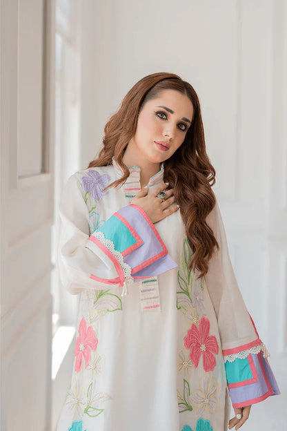 Summer Unstitched 3PCs Embroidered Lawn Dress With Diamond Monar Dyed Dupatta VL828