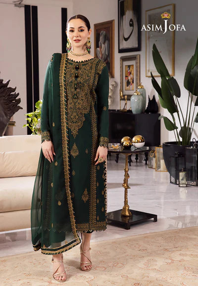 Asim Jofa, unstitched 3 piece embroidered Dhnak Winter suit