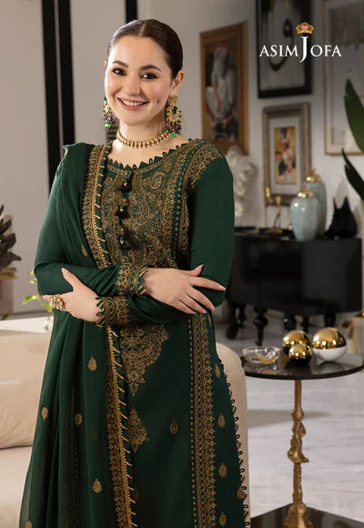 Asim Jofa, unstitched 3 piece embroidered Dhnak Winter suit