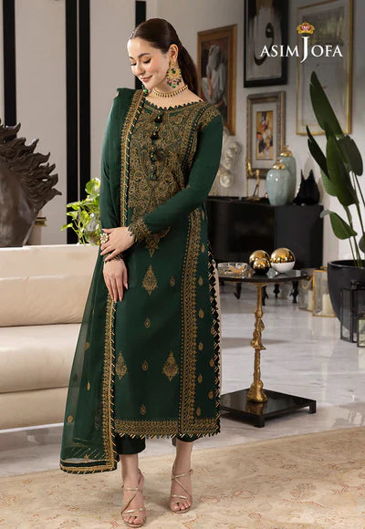 Asim Jofa, unstitched 3 piece embroidered Dhnak Winter suit