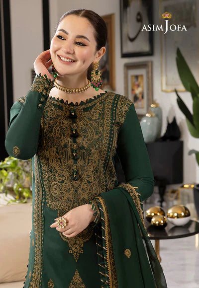 Asim Jofa, unstitched 3 piece embroidered Dhnak Winter suit