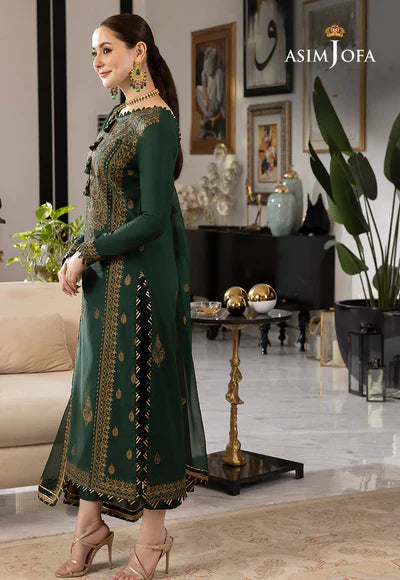 Asim Jofa, unstitched 3 piece embroidered Dhnak Winter suit
