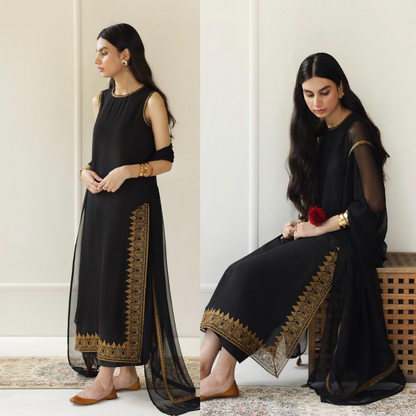 3PC Lawn Embroidered Shirt With Chiffon Embroidered Dupatta VL708