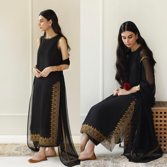 3PC Lawn Embroidered Shirt With Chiffon Embroidered Dupatta VL708