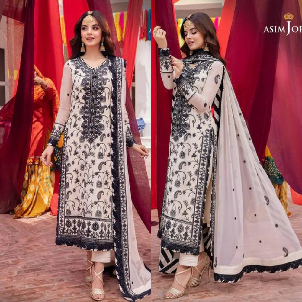 Asim Jofa, unstitched 3 piece embroidered Lawn summer suit VL809