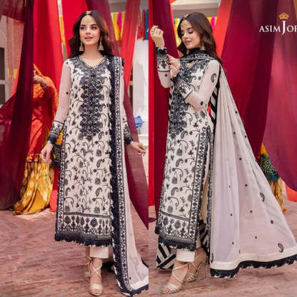 Asim Jofa, unstitched 3 piece embroidered Lawn summer suit VL809